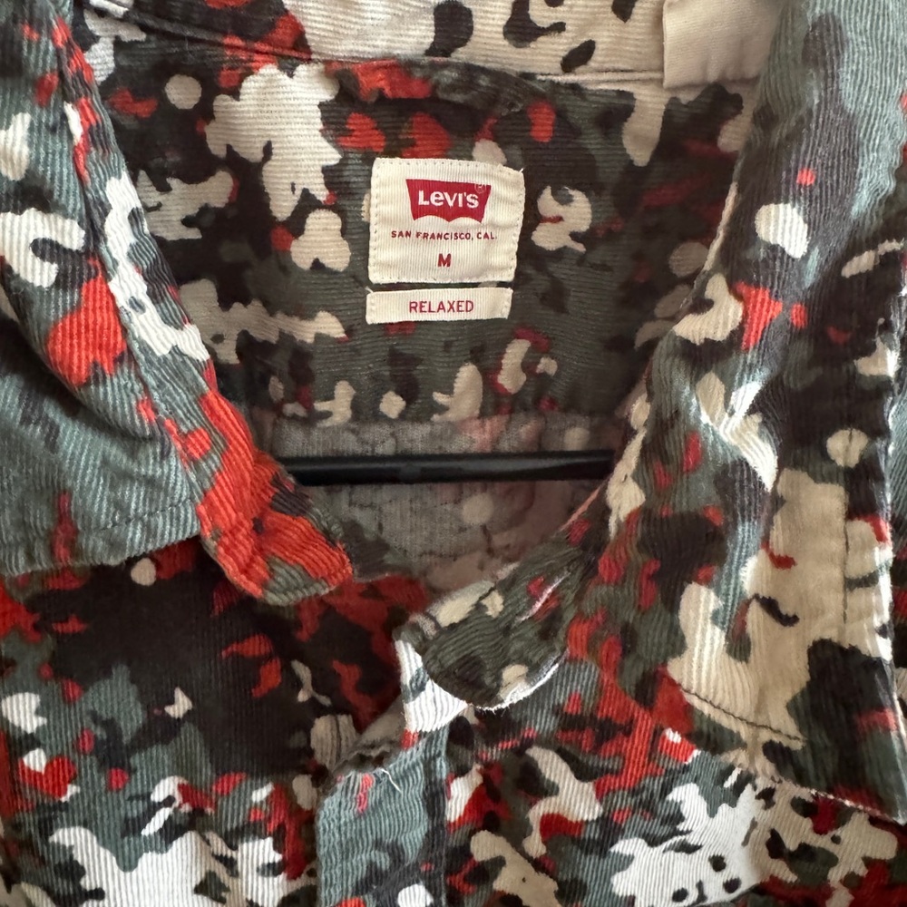 Levi's Camouflage Button Down Shirt - Green, Brown, White